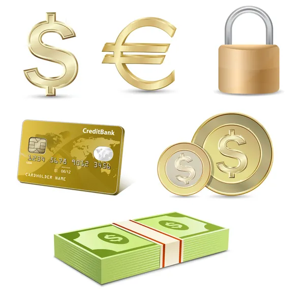Dollar und Euro-Zeichen. Finanzielle Symbole. — Stockvektor