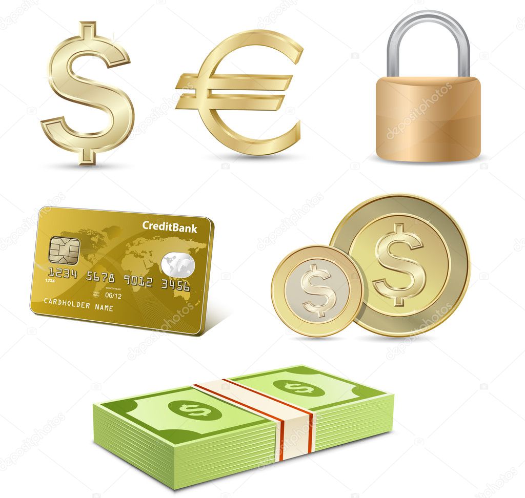 Dollar and Euro signs. Financial symbols.
