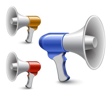 Megaphones. Loudspeaker collection clipart