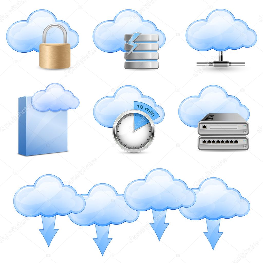 Cloud Hosting Icons