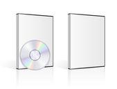 DVD case and disk on white background