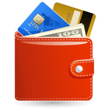 Leather wallet clipart