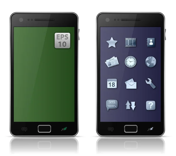 Téléphone portable avec icônes — Image vectorielle