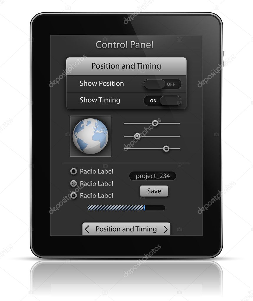 Tablet PC with UI elements