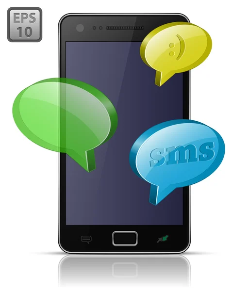 Verzenden en ontvangen van sms-berichten — Stockvector
