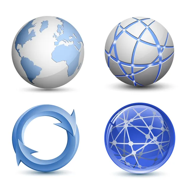 Résumé Globe Icônes Set — Image vectorielle