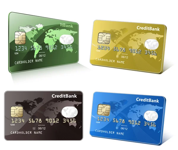 Raccolta di carte di credito — Vettoriale Stock