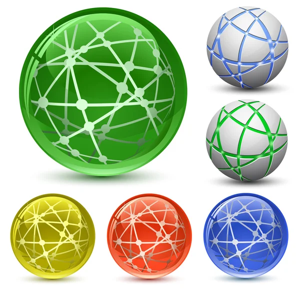 Set di icone astratte a globo — Vettoriale Stock