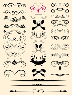 Set of small decorative elements clipart