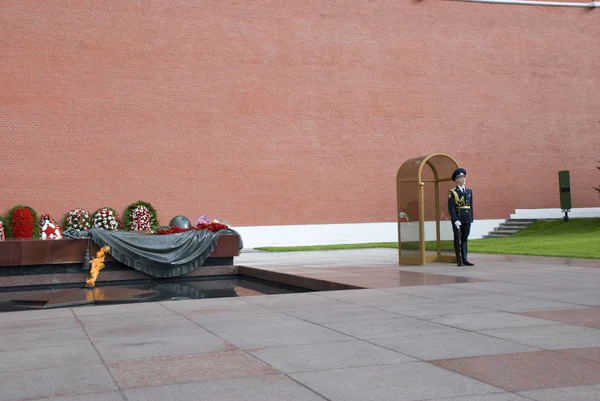 关于在莫斯科红场的永恒之火 图库图片
