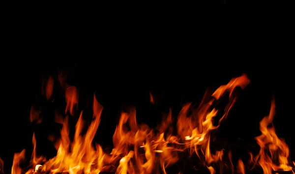 Fire on a black — Stock Photo, Image