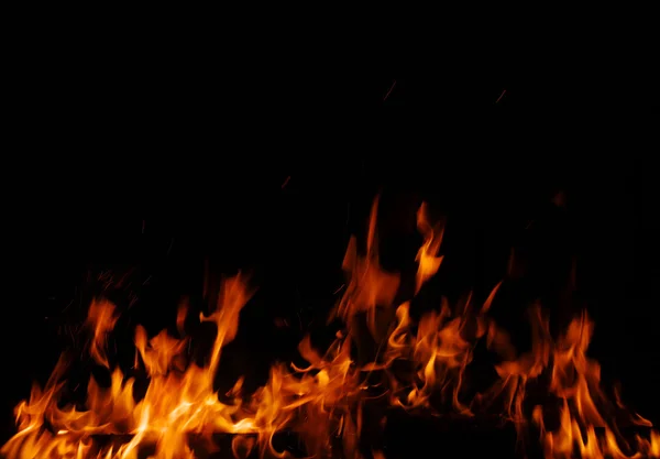 Fire on a black — Stock Photo, Image