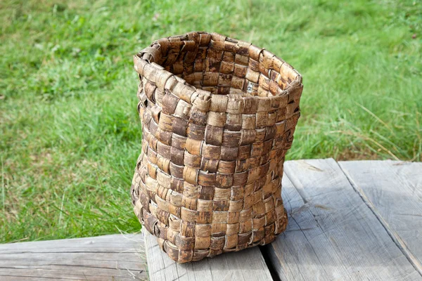 Basket from a bark of a birch — Stock Photo, Image