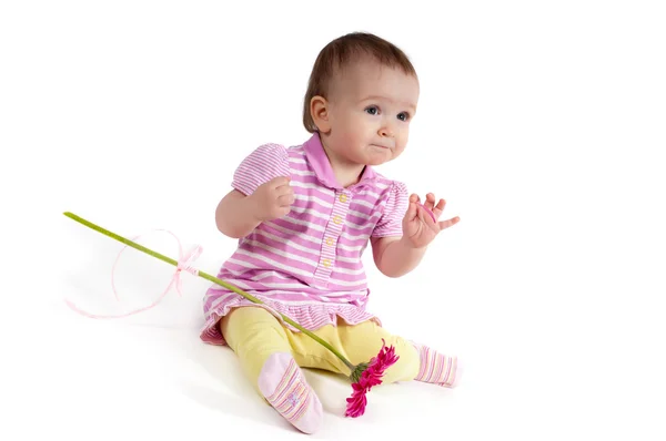 Cute baby girl in pink — Stock Photo, Image