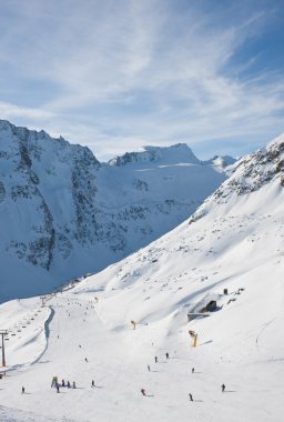 On the slopes of the ski resort of Solden. Austria clipart