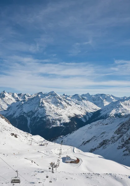 Auf den Pisten des Skigebiets von solden. Österreich — Stockfoto