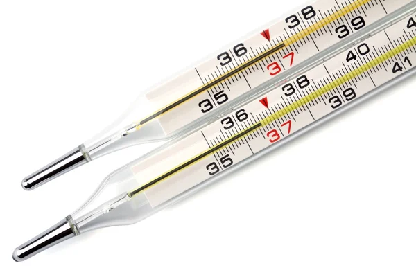Два медицинских термометра — стоковое фото