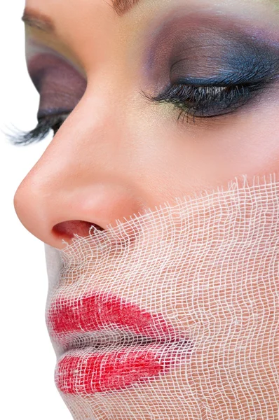 Retrato de uma mulher em uma bandagem — Fotografia de Stock