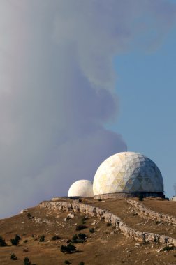 View of observatory located on Ay-Petry plateau, Crimea clipart