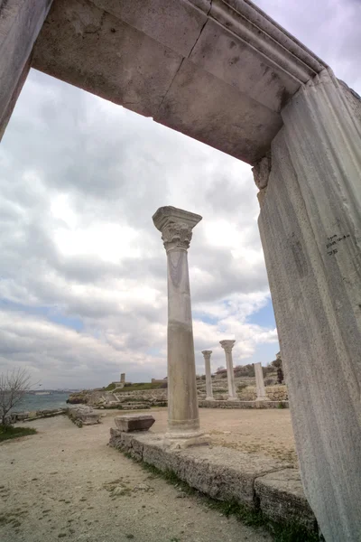 Ruínas da antiga colónia grega Khersones. Sebastopol, Crimeia — Fotografia de Stock