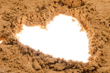 Heart drawn on sand clipart