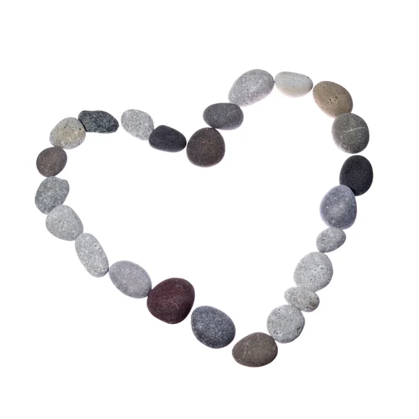 Форма сердца из цветных морских камней — стоковое фото