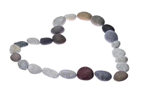 Cadre en forme de coeur de pierres de mer colorées — Photo