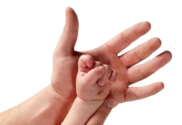 Τα χέρια του πατέρα και παιδιού — Φωτογραφία Αρχείου