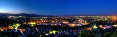 Night panoramic view of Mukachevo city clipart