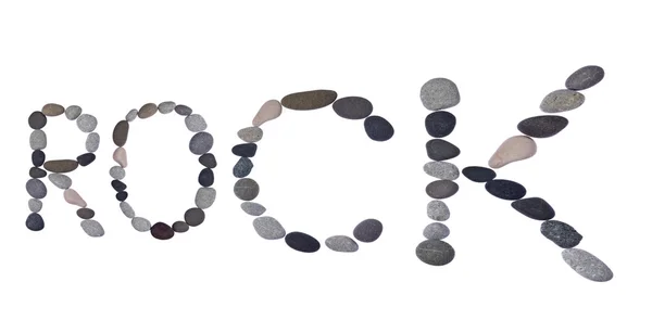 Inscrição de letras de pedras marinhas — Fotografia de Stock