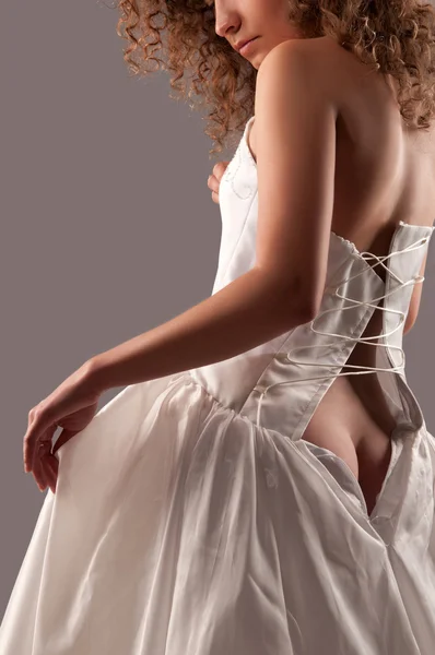 Woman in a wedding dress — Stock Photo, Image