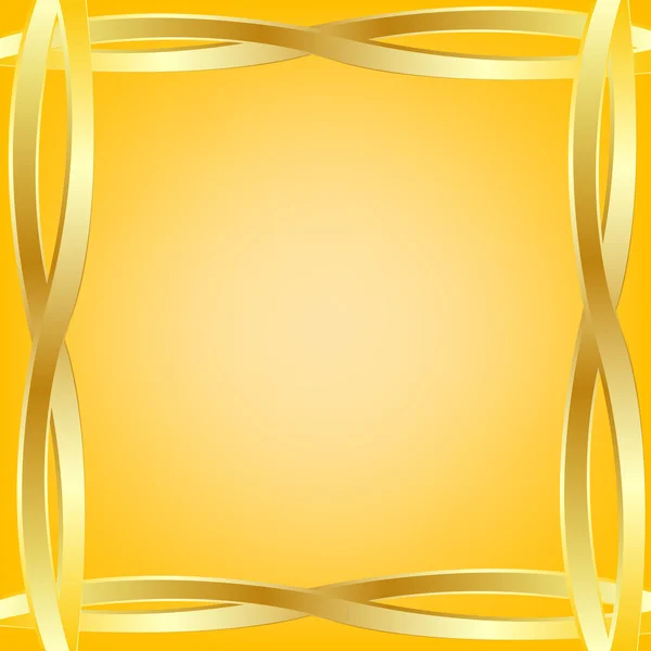 Moldura decorativa da cor dourada — Vetor de Stock