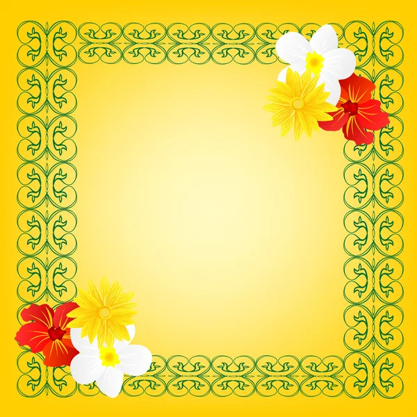 Cadru colorat cu flori — Vector de stoc