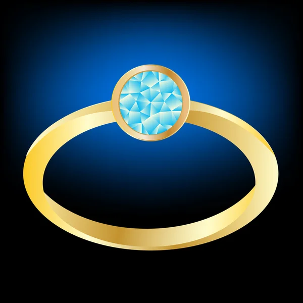 Złocony pierścień z klejnotów — Wektor stockowy