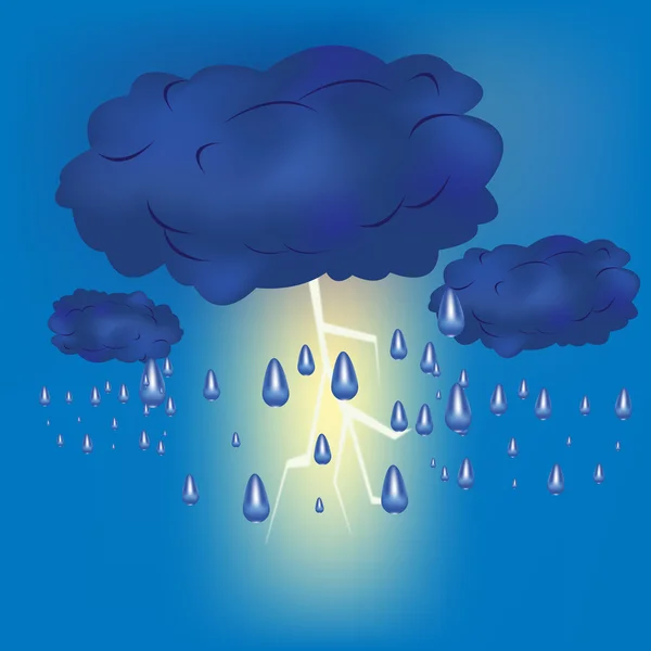 Onweerswolk met regen — Stockvector