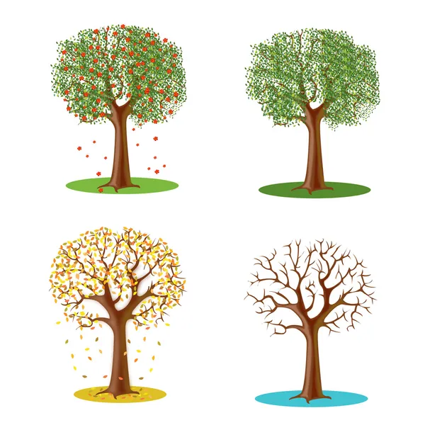 Drzewo i timeses roku — Wektor stockowy