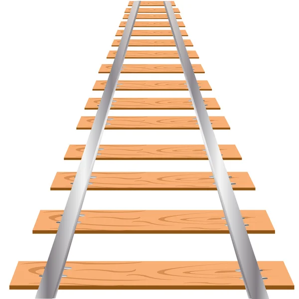 Järnväg på vit bakgrund — Stock vektor