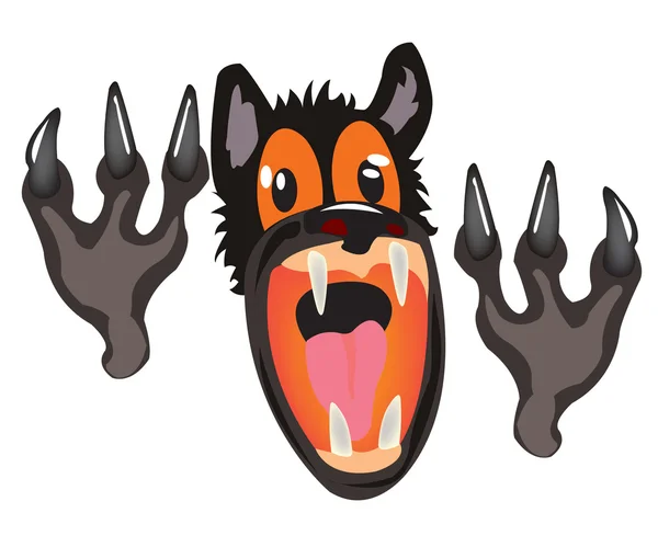 Obnaženými ústa vlka na bílém pozadí — Stockový vektor