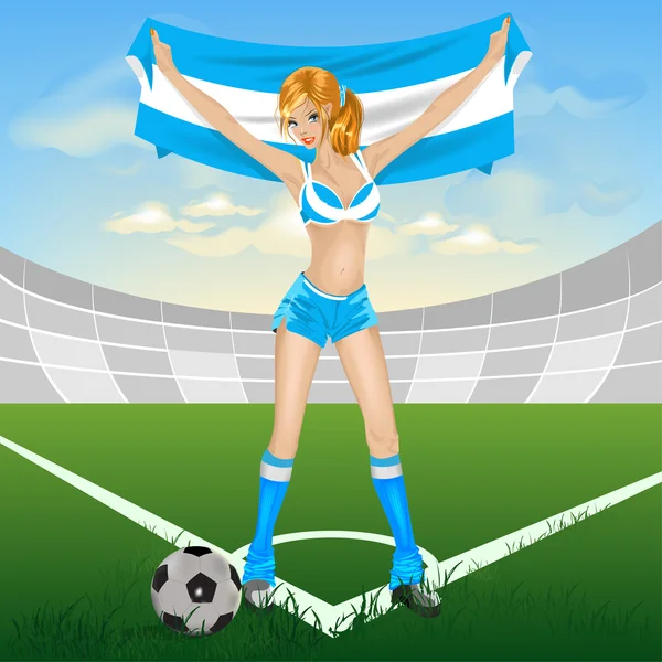 Argentina chica fútbol fan — Archivo Imágenes Vectoriales