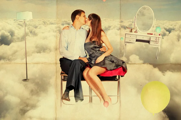 Beauty young lovers in the sky — Stock Photo, Image