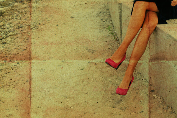 Conceptual photo of pink working woman