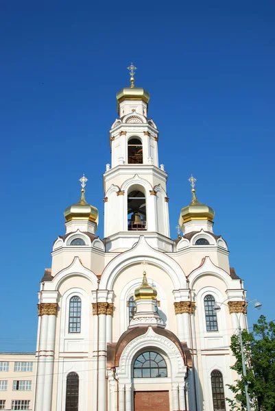 Torre Sineira Igreja Ortodoxa Ekaterinburg Que Foi Destruída Durante Era — Fotografia de Stock