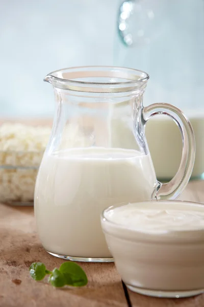 Fresh milk products — Stock fotografie