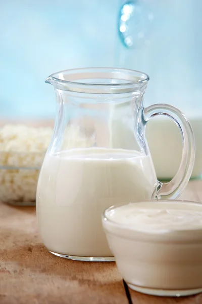 Fresh milk products — Stock fotografie