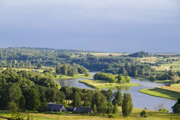 Rural summer landscape, river — Stock Photo, Image