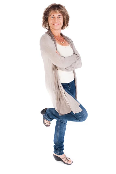 Senior mulher posando em grande estilo — Fotografia de Stock