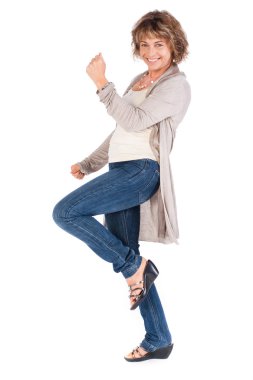 Full length portrait of senior woman clipart