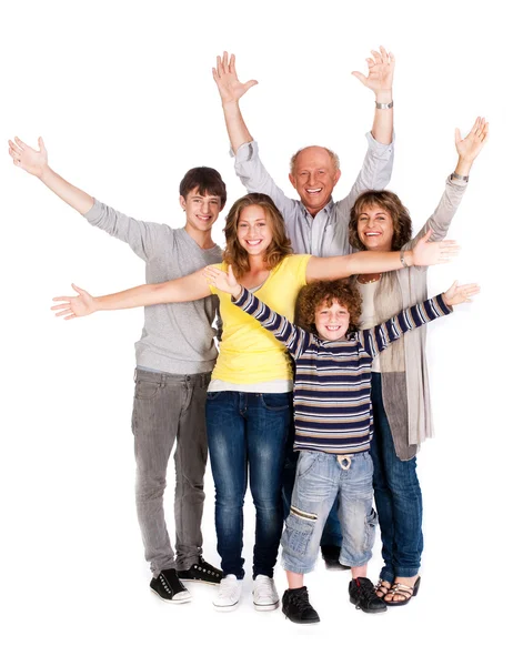 Boldog család öt fiatal gyerek — Stock Fotó