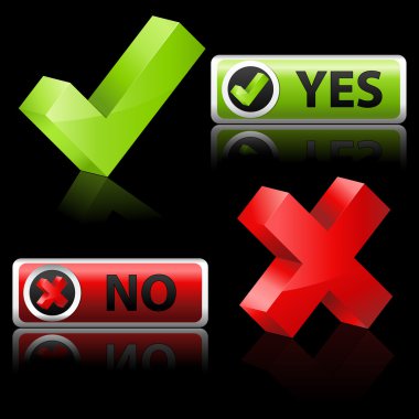 Yes and no button clipart