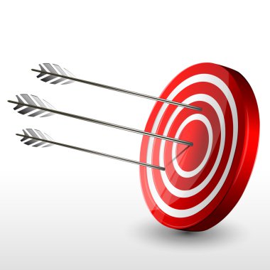 Target board with arrows clipart